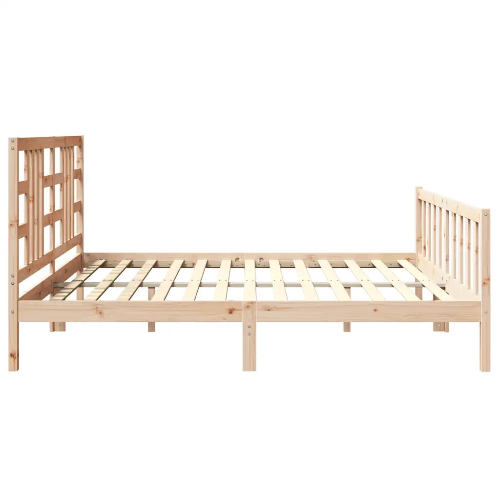 Giroletto senza Materasso-Struttura Letto 200x200 cm in Legno Massello di Pino 503179