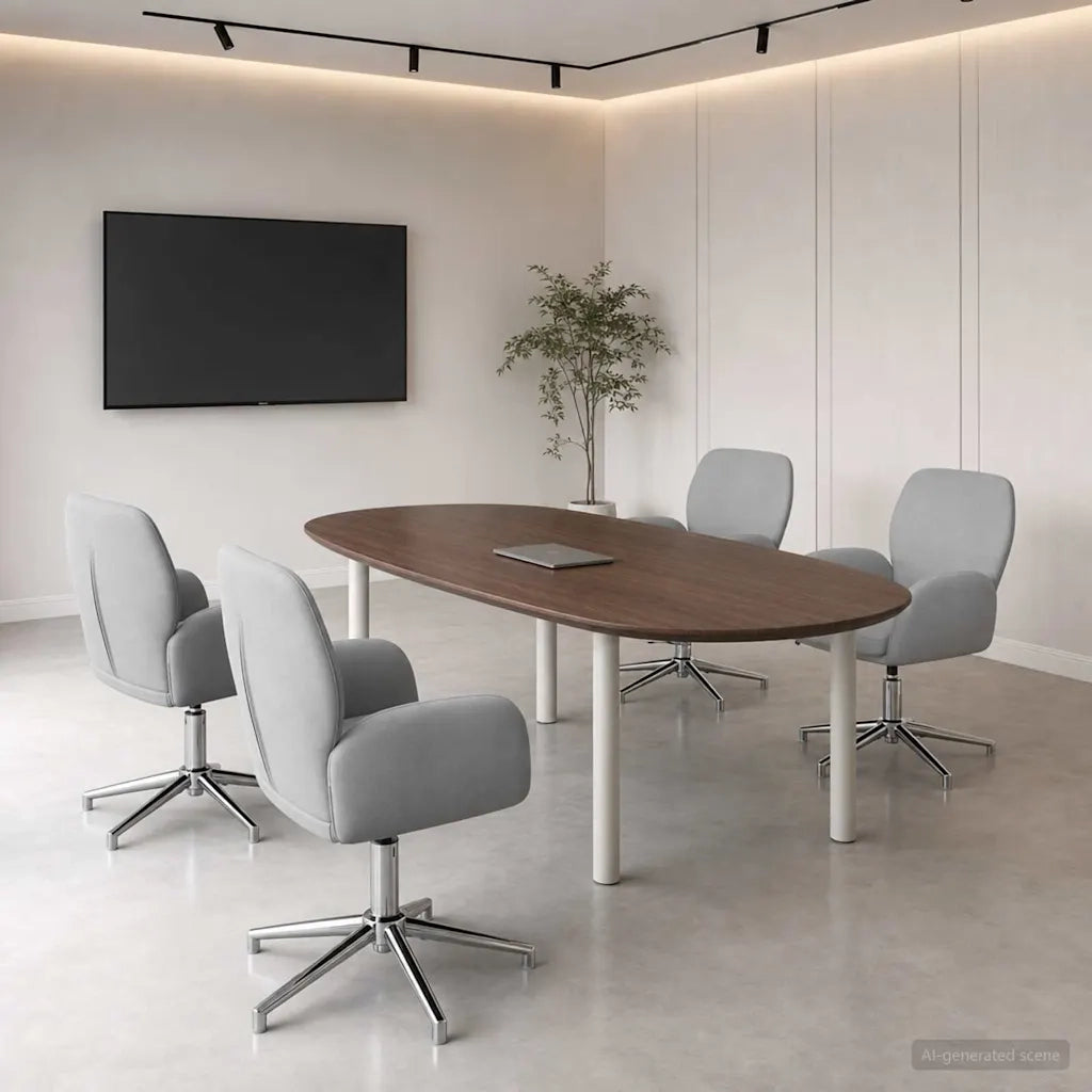 Sedie da scrivania girevoli 4 pz 54 x 58 x 90 cm Grigio Chiaro 3428303
