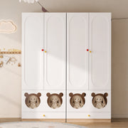 Armadio a 2 ante per bambini con barra appendiabiti e cassetti, 80 × 50 × 200 cm, bianco e effetto legno