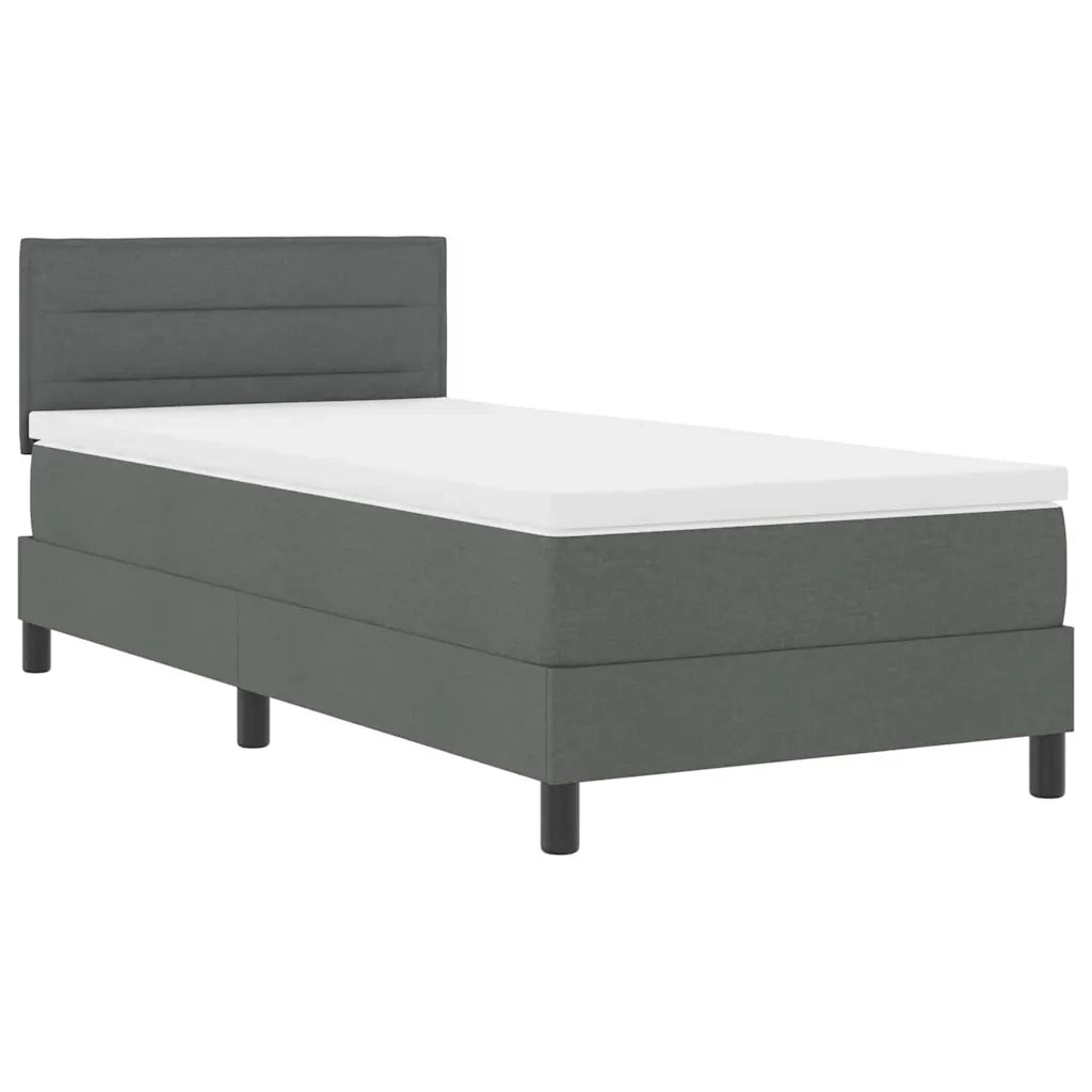 Letto a molle con materasso Grigio scuro 80 x 200 cm Tessuto 3342087