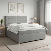 Letto box spring con materasso Grigio Chiaro 140 x 200 cm 3453900