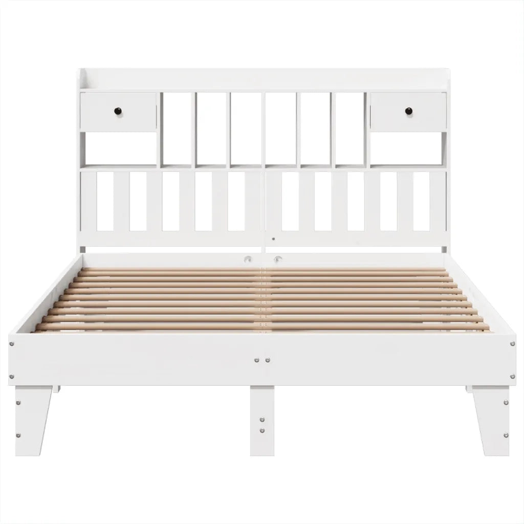 Letto senza Materasso Bianco 160x200 cm Legno Massello di Pino 3308838