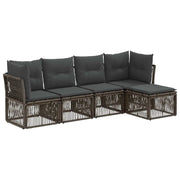Set Divano da Giardino 5 pcs Grigio polyrattan 3434204