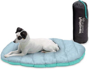 Cuscino di viaggio per cani piccoli con borsa e sacchetto lavabile, aqua/granite grigio chiaro, per piccoli cani