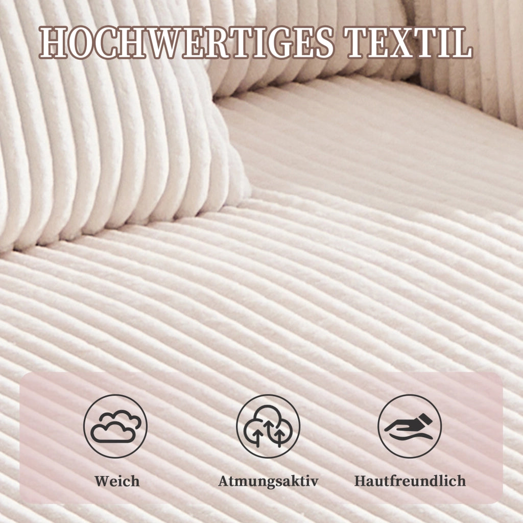 Poltrona relax beige con luci LED, porte USB e portabicchieri