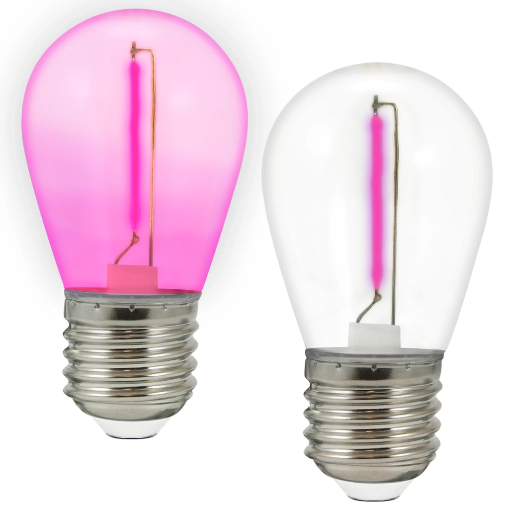 Polux 2x Lampadina LED COB Neon E27 36V rosa 2200K