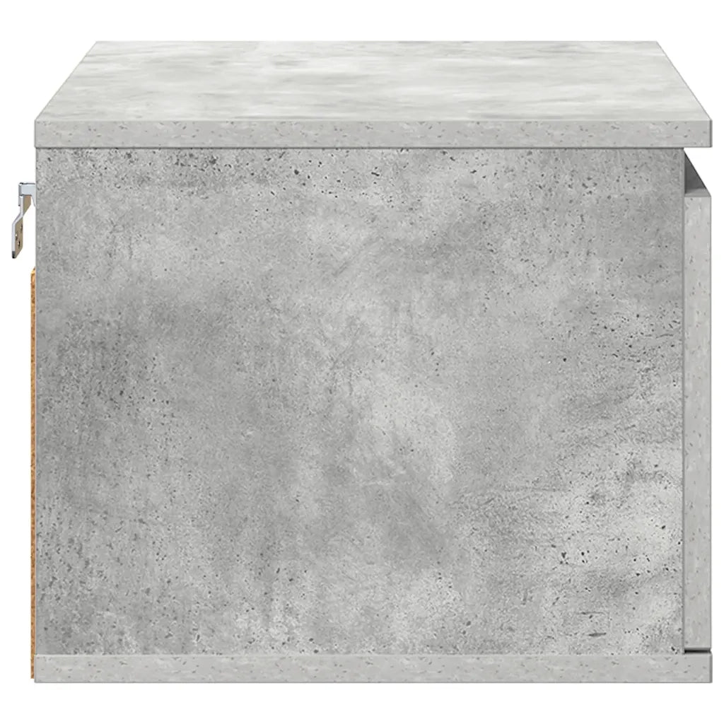 Comodino a Parete con Luci LED Grigio Cemento 836832