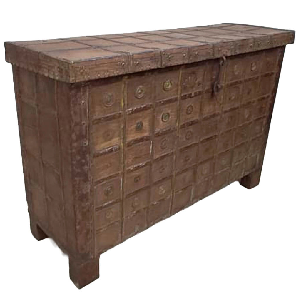 Cassa in legno fatta a mano 131x46x87h cm