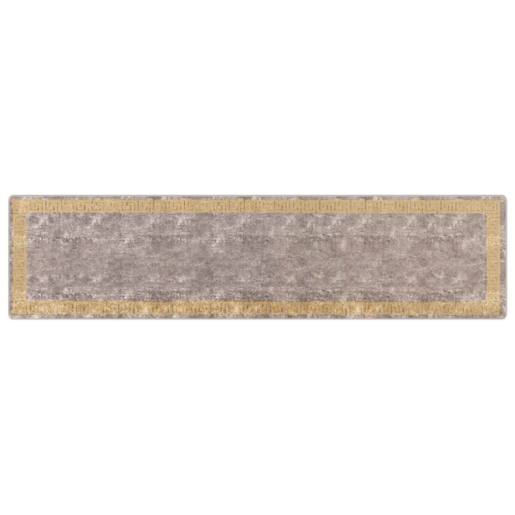 Runner Tappeto MARSA Grigio 100 x 400 cm Poliestere e PVC
