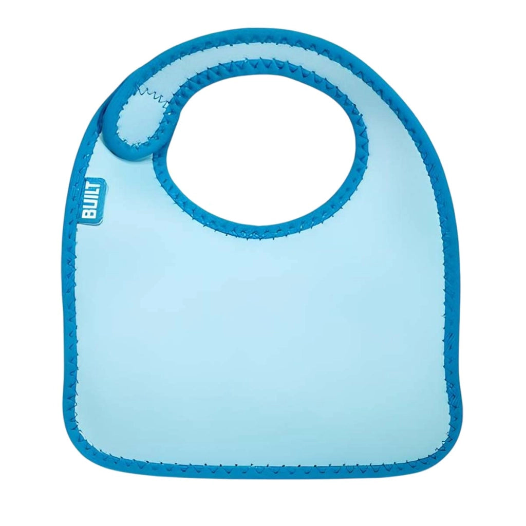 Lotto 2 Bavaglini per Bambino Serie Mess Mate in Neoprene Impermeabile Blu Built