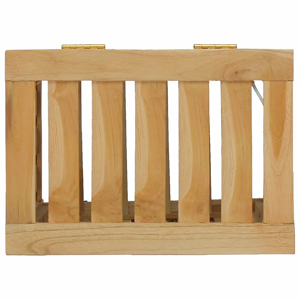 Cesto del Bucato 35x25x60 cm in Legno Massello di Teak 340758
