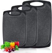 Set di taglieri in plastica 3 in 1 con superficie antislip e sapgroeven - Pannello di cucina professionale - BPA libero - Resistente alla lavastoviglie - Ideale per tagliare - Sostenibile e igienico