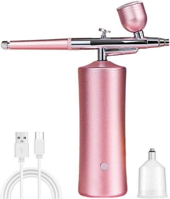 Airbrush Manuale Portatile 0,3 Mm - Senza Fili - Adatto per Graffiti, Arte dei Fingernail e Trucco - Rosso