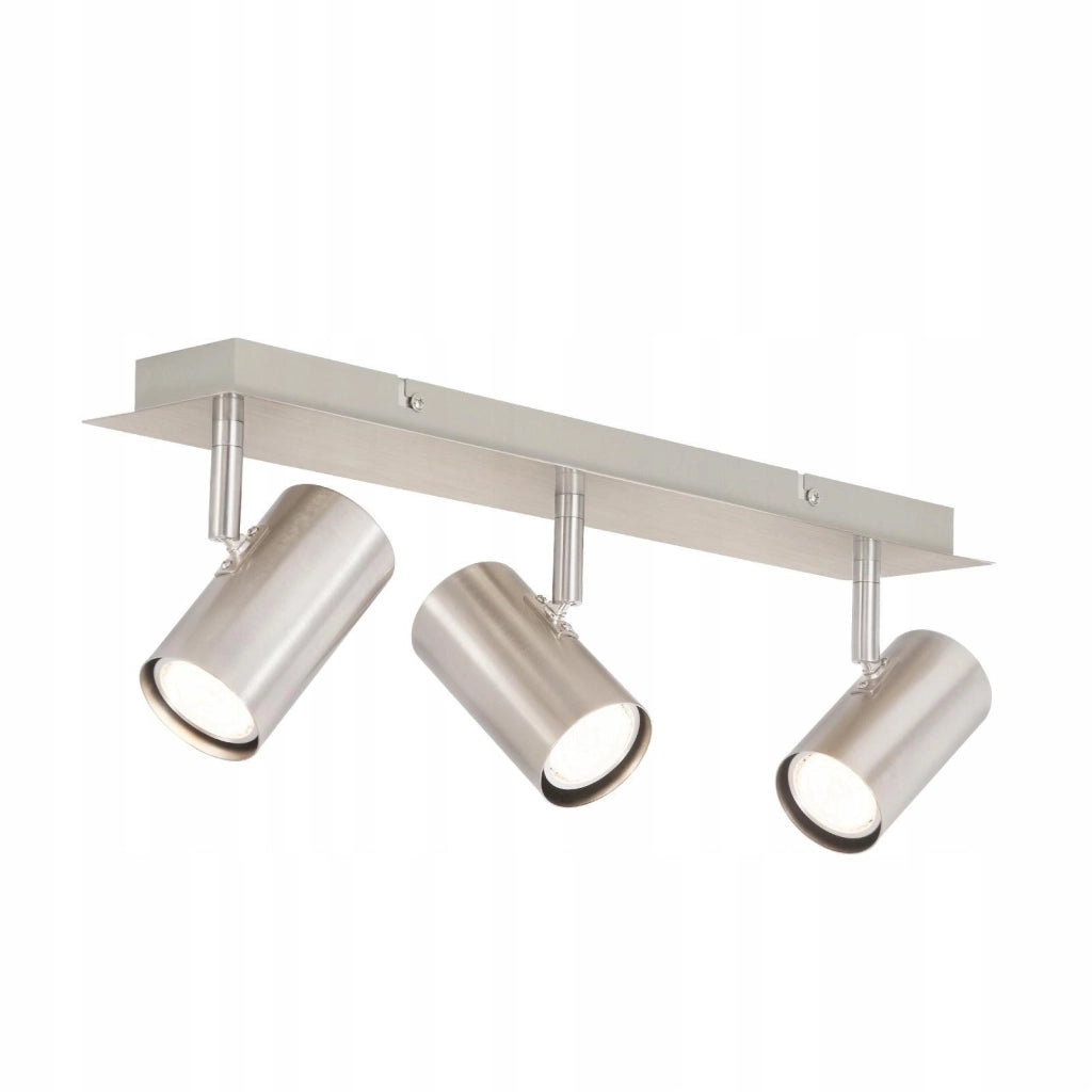 ZMH Lampada da soffitto 3 faretti GU10 nichelati orientabili 330° per corridoi camere letto cucine uffici