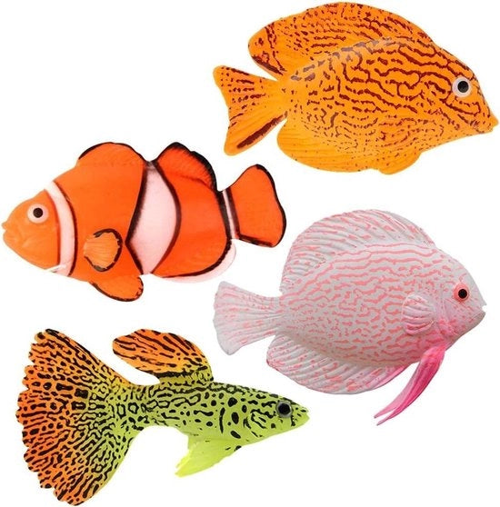 Ornamento per acquario per pesci tropicali in silicone con forma di nep artificiale.