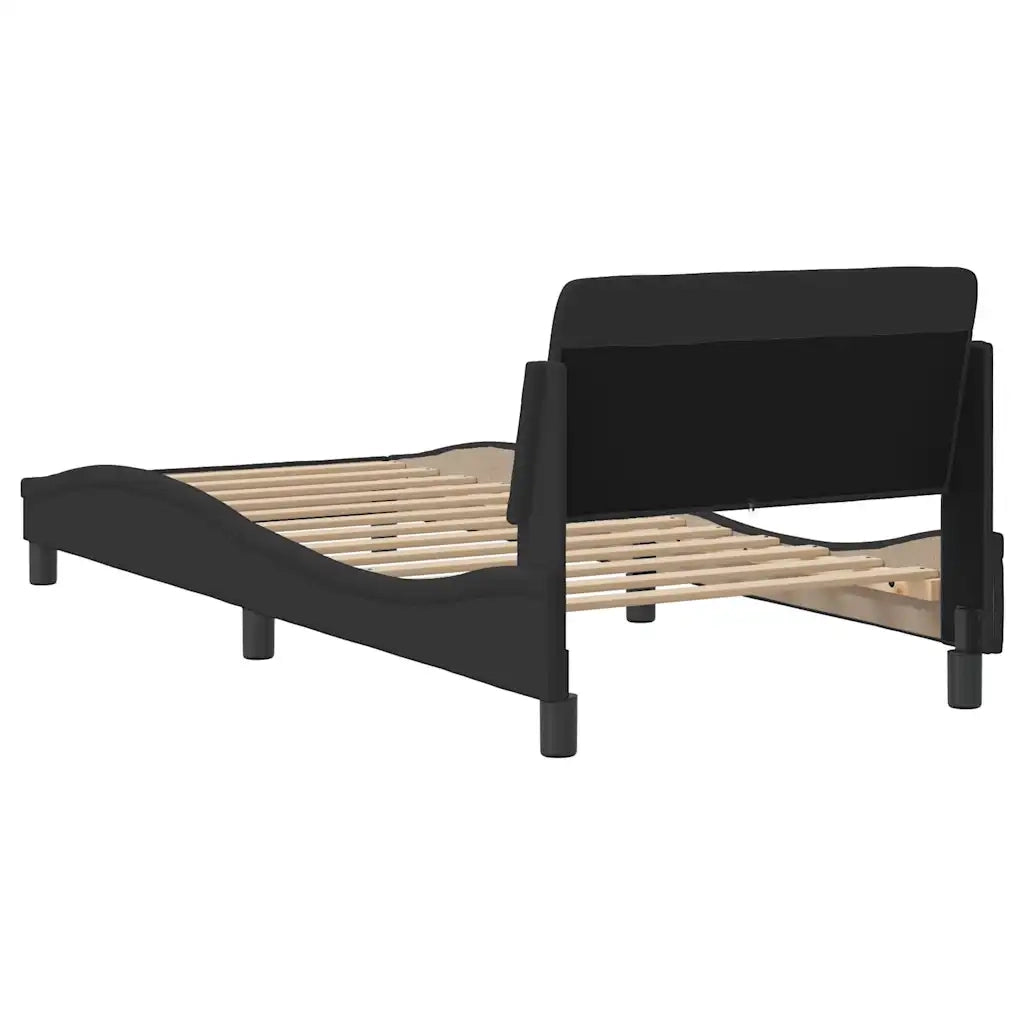 Giroletto con Testiera Dover Nero 90x190 cm Tessuto 373087