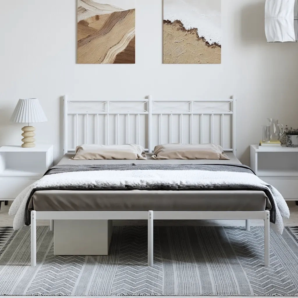 Giroletto con Testiera Metallo Bianco 150x200 cm
