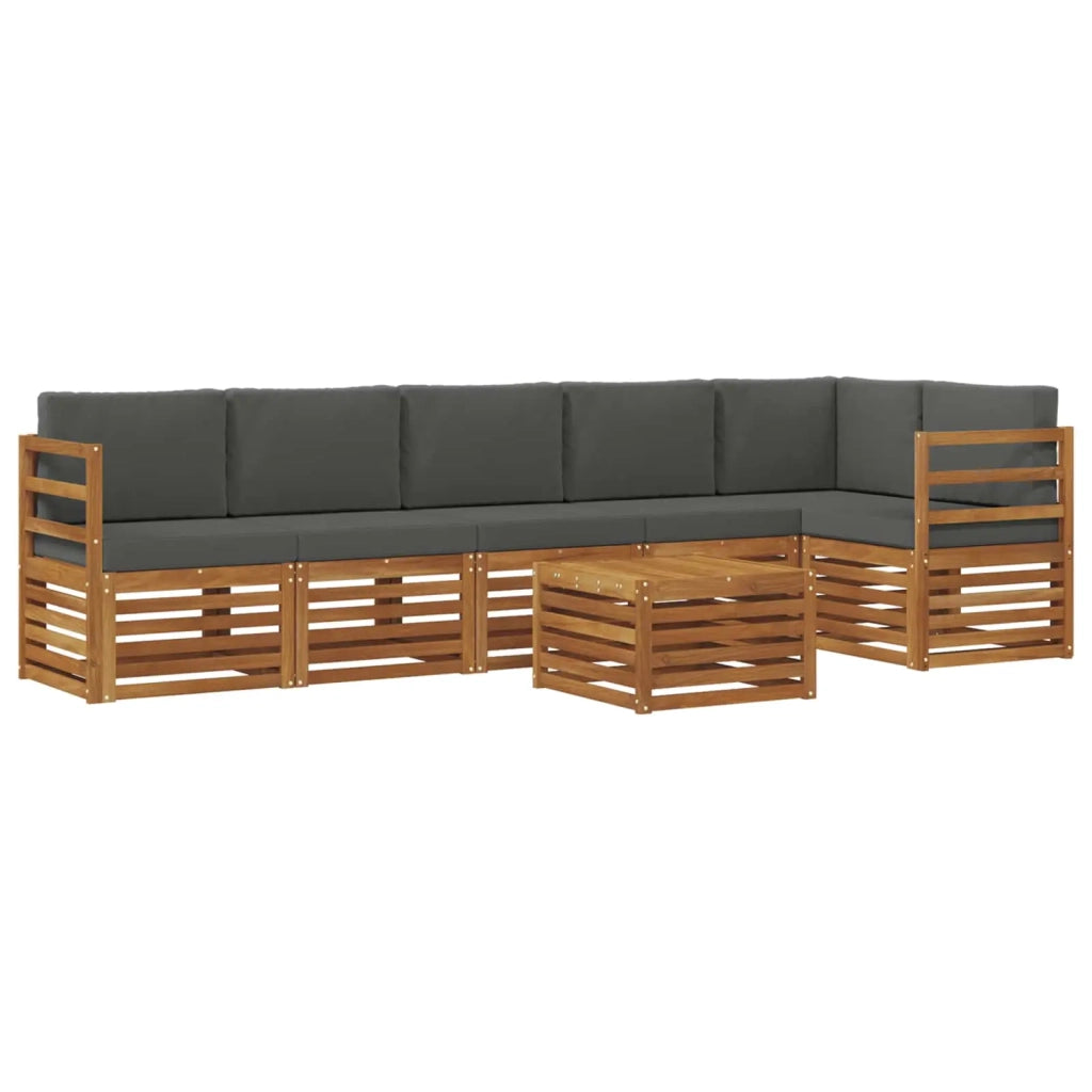 Set divano sezionale con cuscino 7 pcs Naturale e Antracite