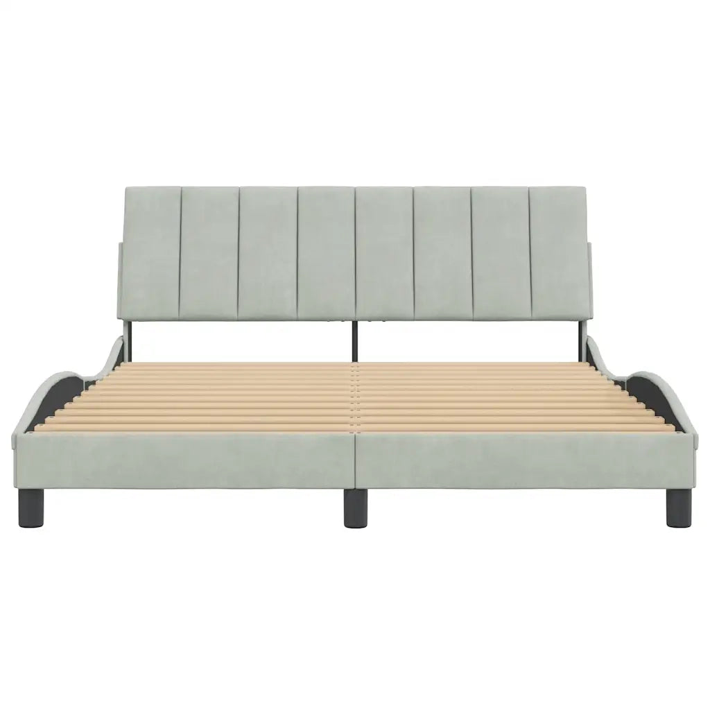 Giroletto senza Materasso Hanko Grigio Chiaro 160x200 cm Velluto 3207855