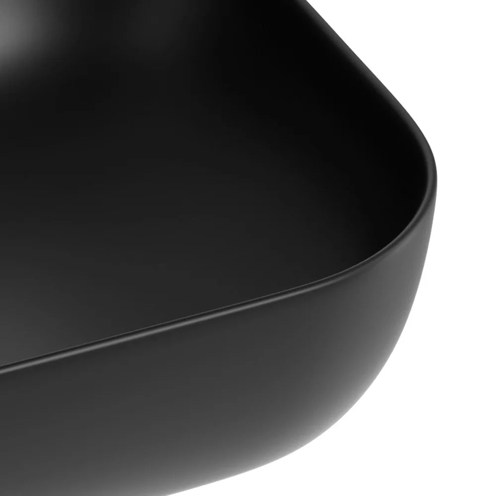 Lavabo d'appoggio nero in ceramica da 50,5 x 40,5 cm - Serie Nature