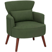 Poltrona ¨C Zephmum ¨C Verde Tessuto Imbottita con Cuscino Lombo