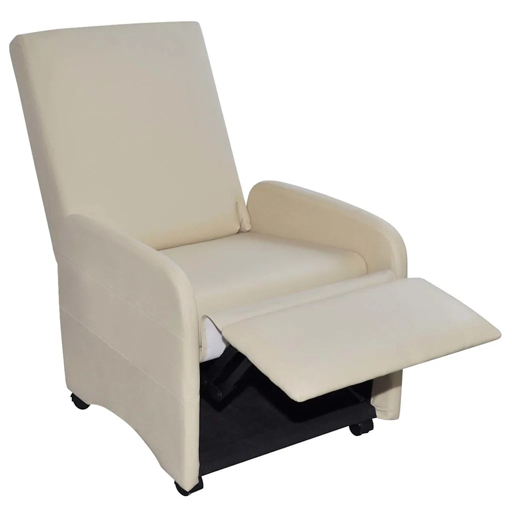 Poltrona Reclinabile Crema in Similpelle 241680