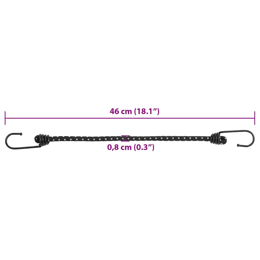 Corde Elastiche con Strisce Riflettenti e Ganci 50 pz 46 cm 4008147