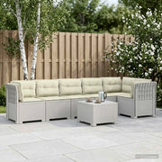 Divano da Giardino 6 Posti con Cuscini Aspetto Rattan PP Bianco 3444130