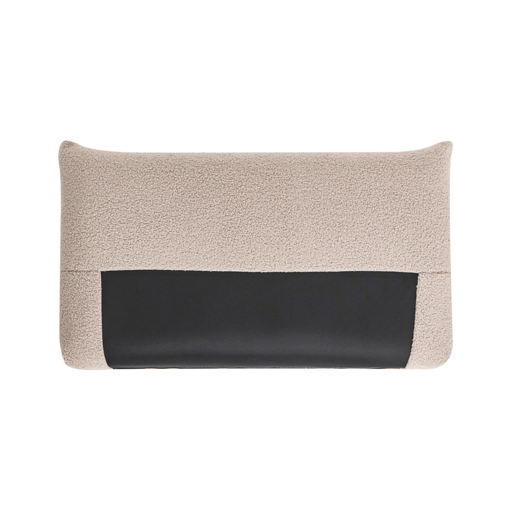 Poltrona beige in bouclé con rivestimento in tessuto e gambe in legno massello, per il soggiorno, con braccioli, in stile moderno