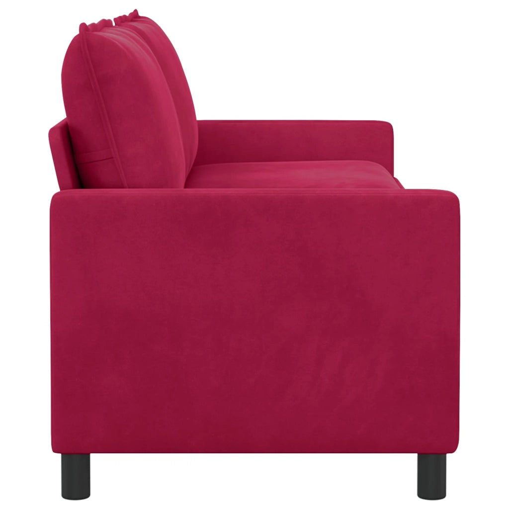 Divano Rosso Vino 196 x 81 x 87,5 cm Velluto