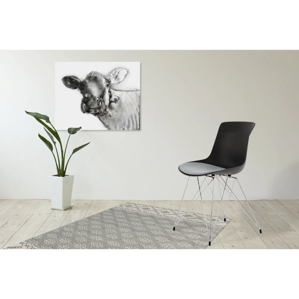 Set di 2 sedie Emily con cuscino integrato grigio e azzurro