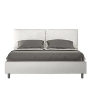 Letto matrimoniale con rete imbottito 160x190 similpelle bianco Antea