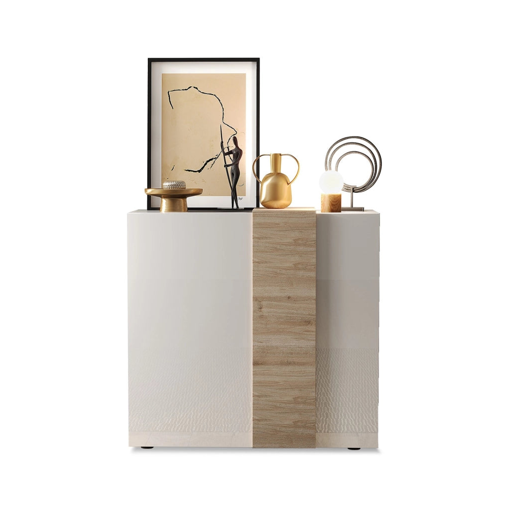 Madia Lucito, Credenza 4 Ripiani, 121x44x114h cm Bianco Lucido
