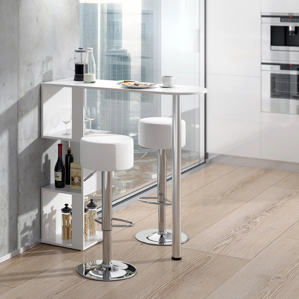 Vicco Set di tavoli da bar Bianco 113 x 39.8 cm con 2 sgabelli da bar