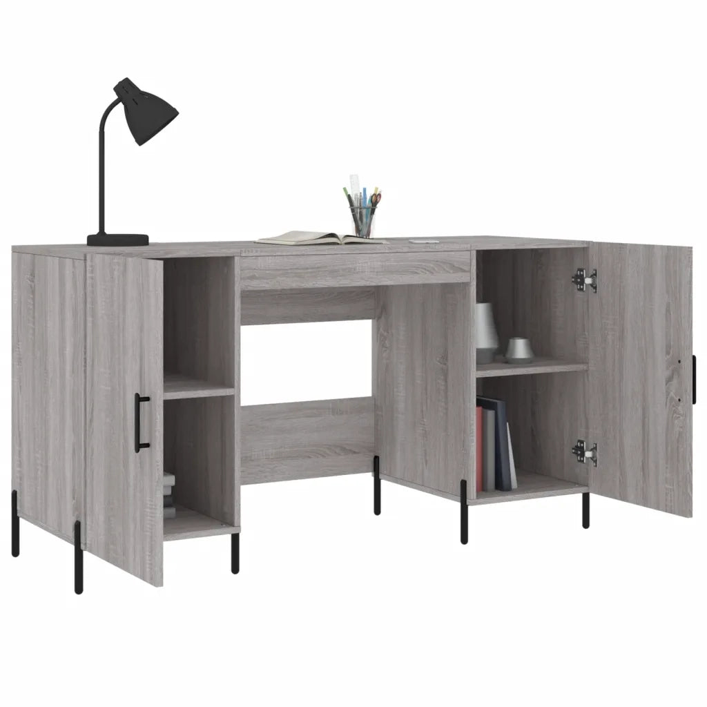 Scrivania Grigio Sonoma 140x50x75 cm in Legno Multistrato 829562