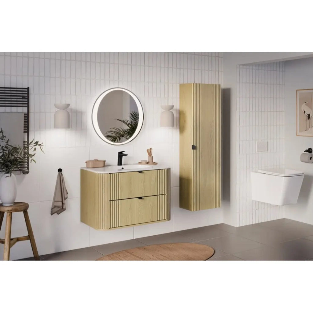 Specchio Bagno LED Rotondo 60 cm Retroilluminazione Bianca Design