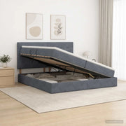 Letto con contenitore LED e materasso Grigio Scuro 200 x 200 cm 3460153