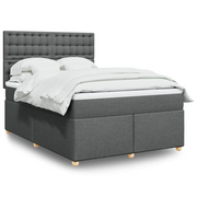 Giroletto a Molle con Materasso Grigio Scuro 140x190 cm Tessuto