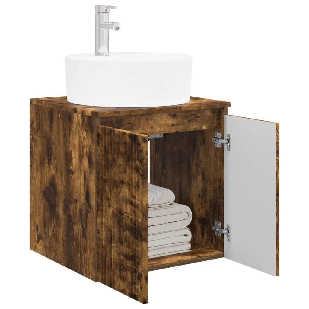 Mobile Lavabo da Parete Rovere Fumo 49,5 x 44,5 x 65 cm 890437