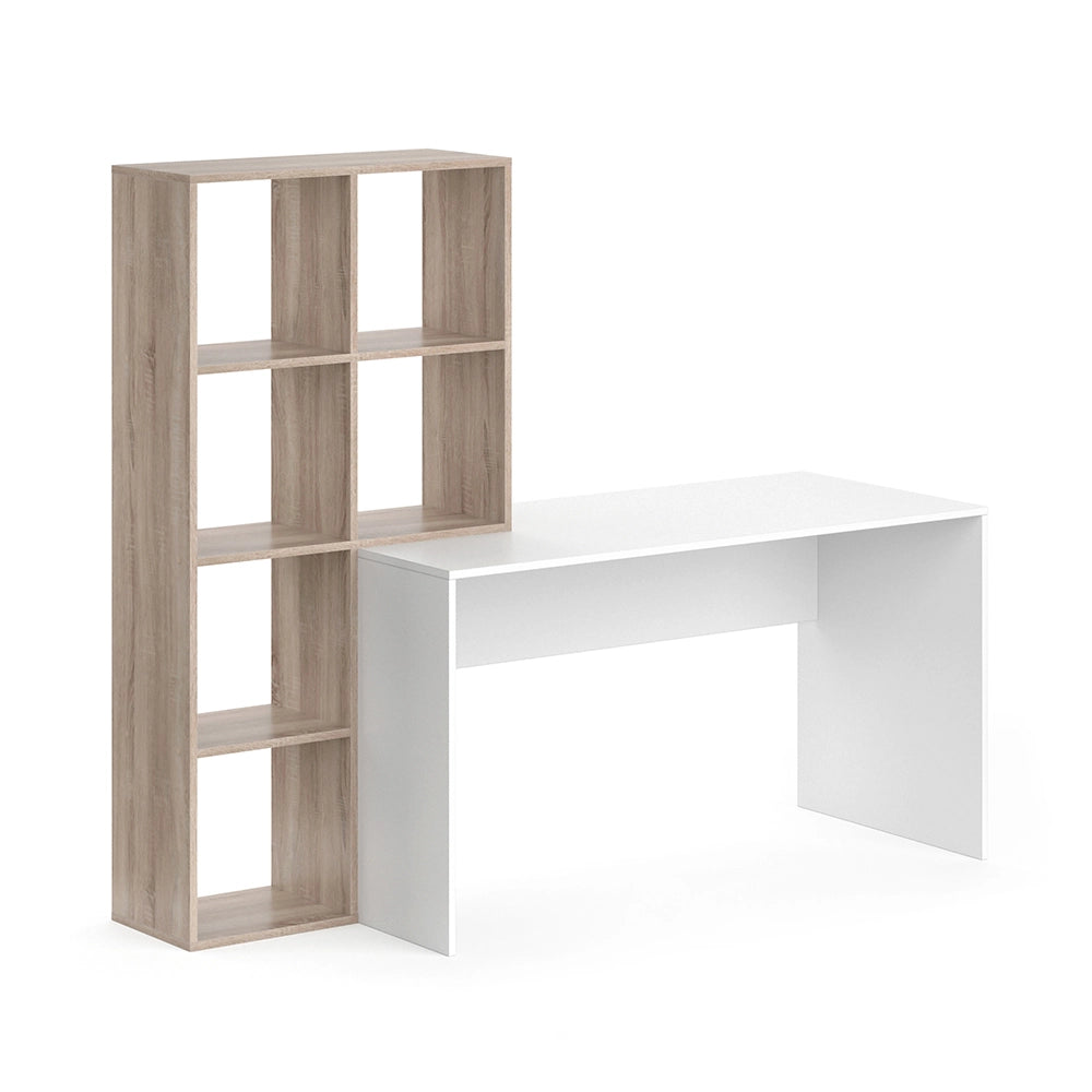 Vicco Scrivania con ripiani Bianco/Sonoma 166.8 x 59 cm
