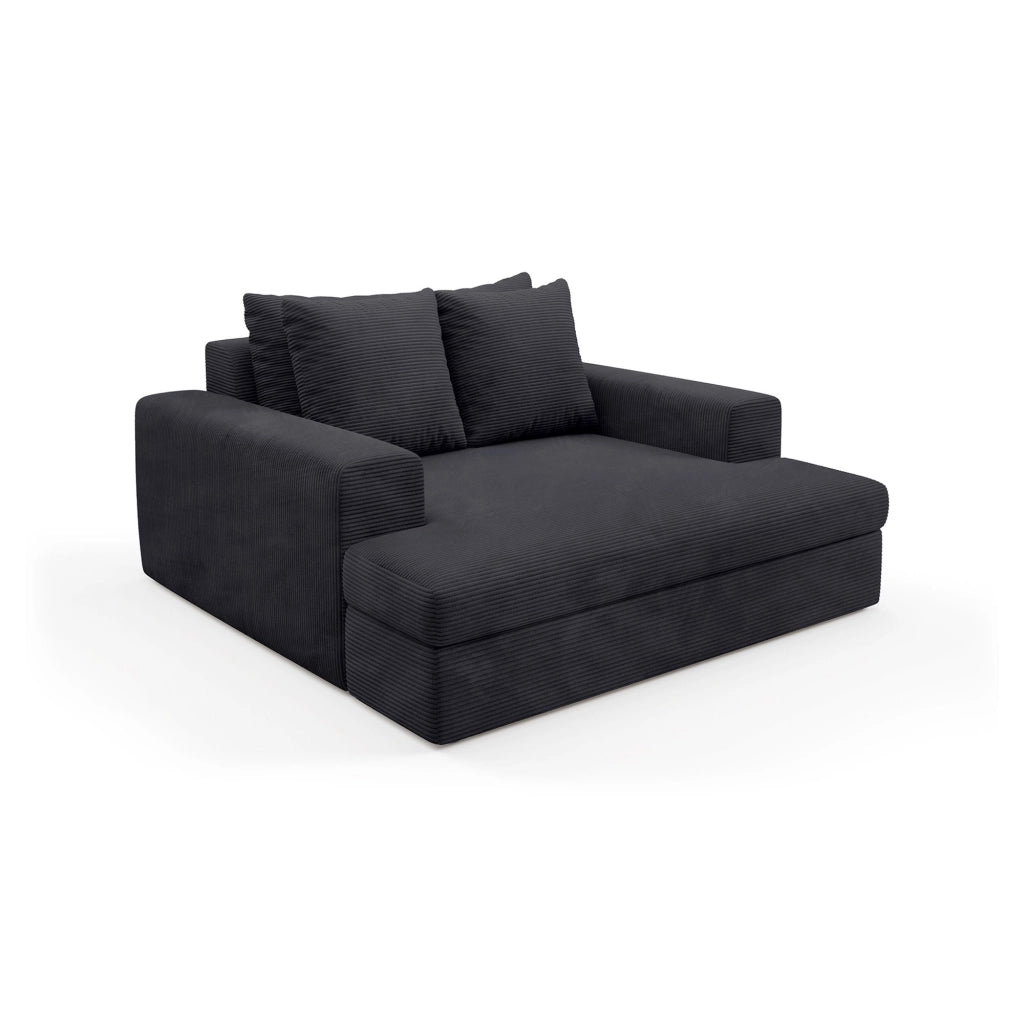 Comazzo, Divano Fisso 2 Posti Cuscini Sfoderabili, 162x167x86h cm Nero