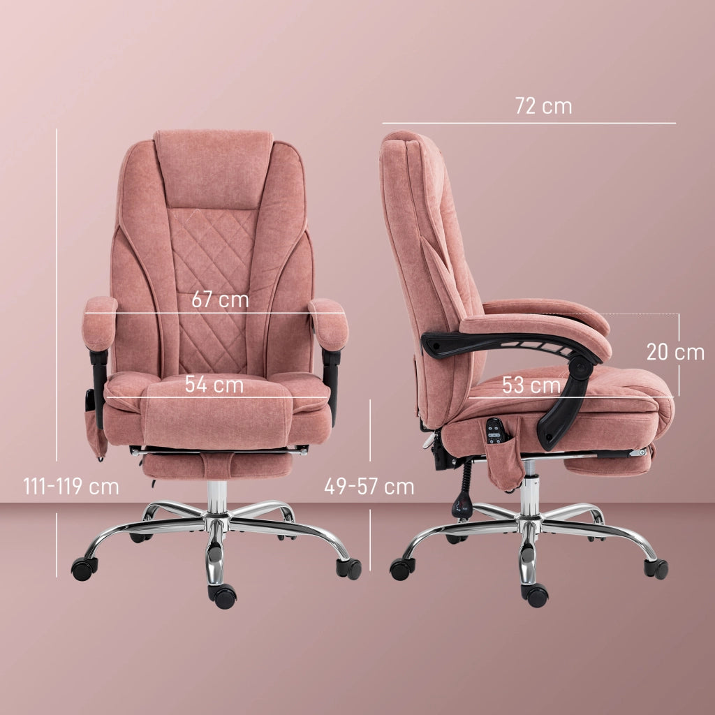 Sedia da ufficio ergonomica ¨C zephmum ¨C rosa con schienale regolabile e poggiapiedi