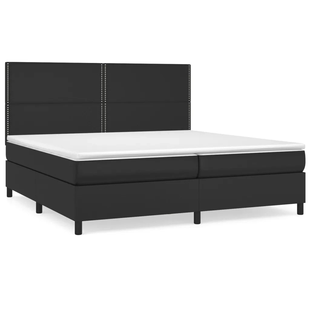 Giroletto a Molle con Materasso Nero 200x200 cm in Similpelle cod mxl 63796