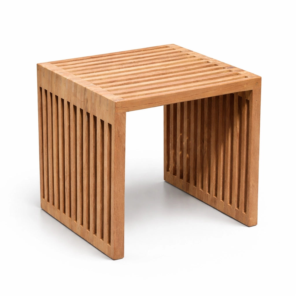 Tavolino da Esterno in Teak Massello Design a Listelli – Malmo