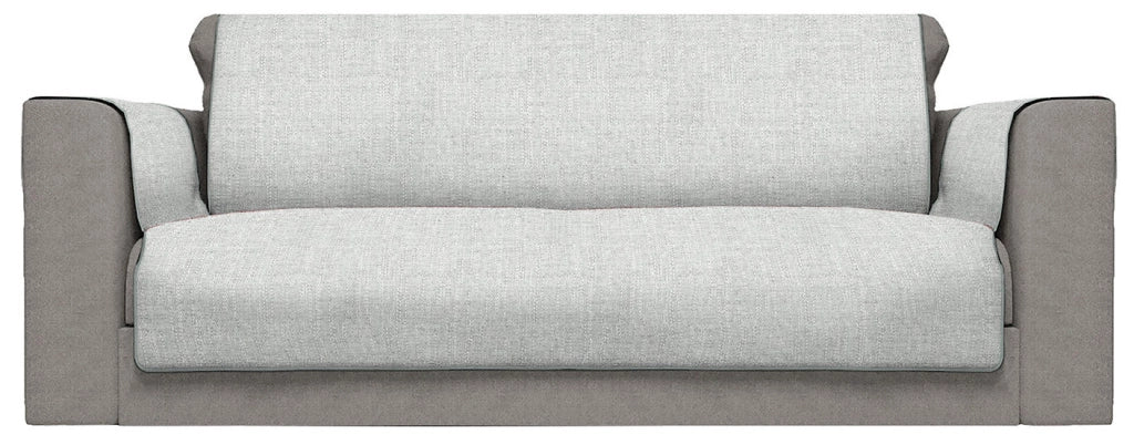 Copridivano con Copri Braccioli Seduta 230 cm in Poliestere Grigio