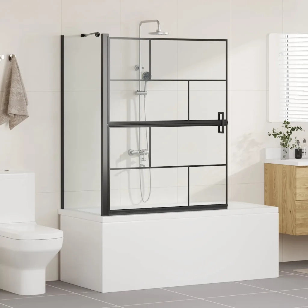 Schermo per Bagno e Doccia Nero e trasparente 100 x 68 x 128 cm CFW9309202