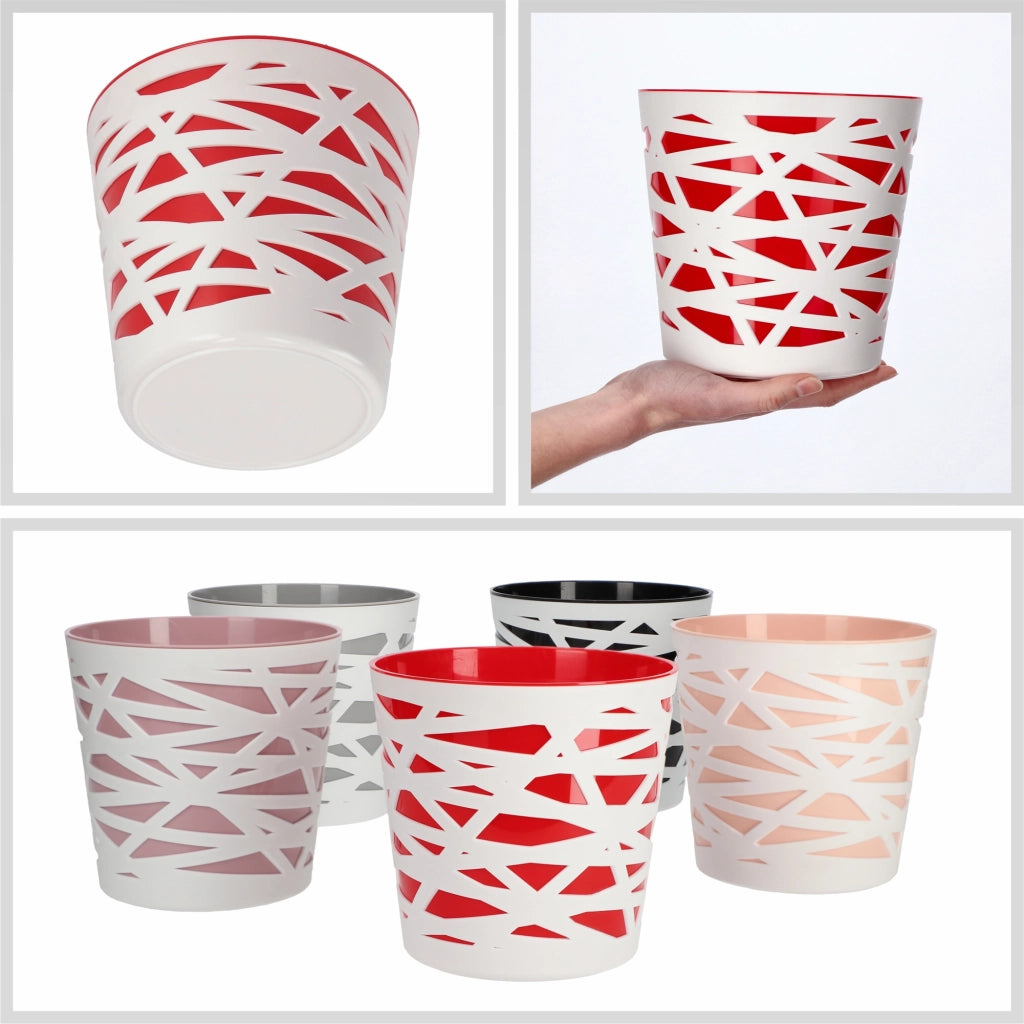 KADAX - Inserto in plastica per vaso di fiori e piante, 17 cm, rosso