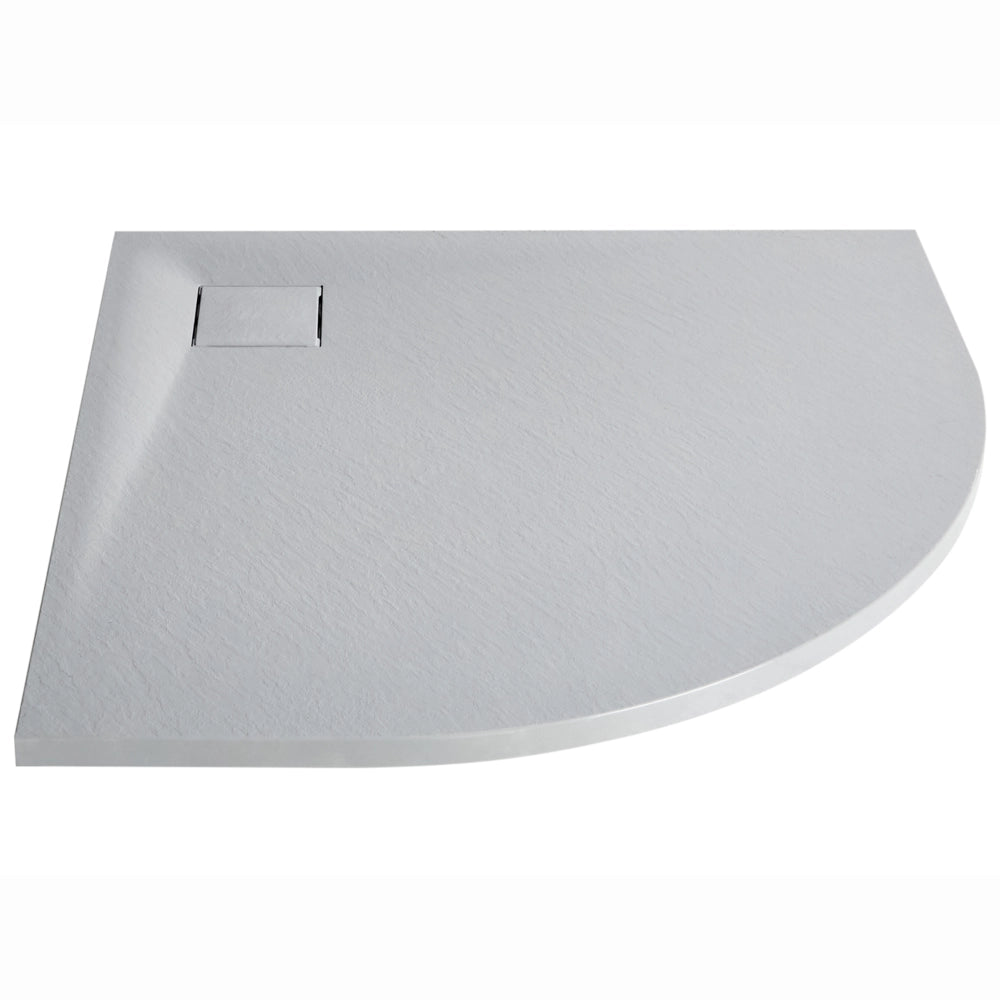 Piatto doccia con scarico grigio SMC 90 x 90 x 3 cm effetto pietra naturale minimalista