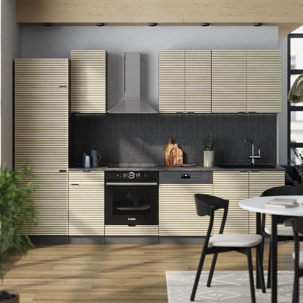 Vicco Cucina componibile Pannello in rovere/antracite 300 cm , PL Antracite
