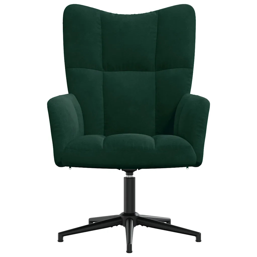 vidaXL Sedia Relax Verde Scuro in Velluto